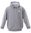 アディダス 大きいサイズ メンズ adidas スウェット フルジップ パーカー ミディアムヘザーグレー 1278-3301-4 3XO 4XO 5XO 6XO 7XO 8XO