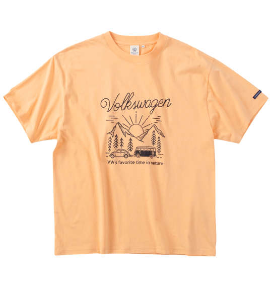 大きいサイズ メンズ VOLKSWAGEN 天竺 半袖 Tシャツ アプリコットオレンジ 1268-4202-1 3L 4L 5L 6L 8L