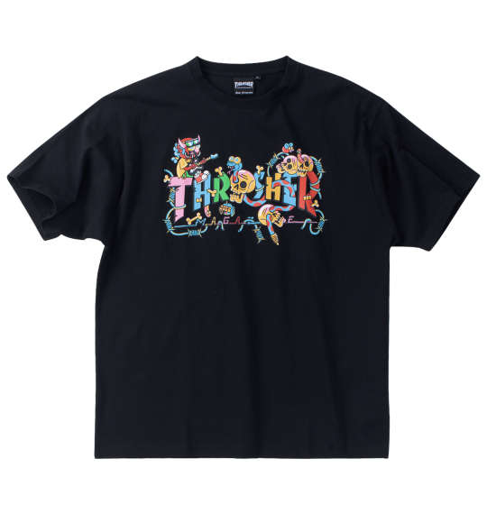 大きいサイズ メンズ THRASHER devil 039 s Music 半袖 Tシャツ ブラック 1278-4564-2 3L 4L 5L 6L 8L