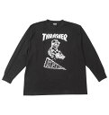 大きいサイズ メンズ THRASHER PIZZA 長袖 Tシャツ ブラック 1278-4665-2 3L 4L 5L 6L 8L