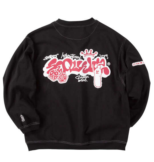 大きいサイズ メンズ SEQUENZ ブラーモチーフ クルーネック スウェット ブラック 1258-4340-2 3L 4L 5L..