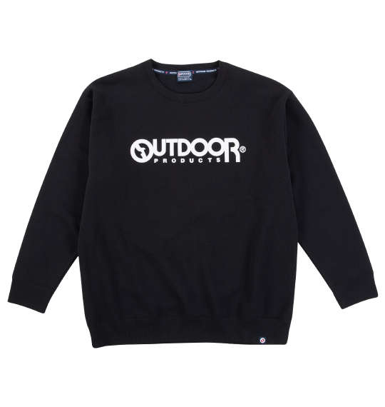 大きいサイズ メンズ OUTDOOR PRODUCTS 裏起毛 クルー トレーナー ブラック 1258-4302-2 3L 4L 5L 6L 7..