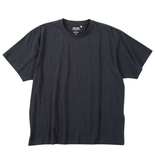 大きいサイズ メンズ Mc.S.P オーガニックコットン クルーネック 半袖 Tシャツ ブラック 1278-5290-2 3L 4L 5L 6L 7L 8L