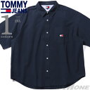 大きいサイズ メンズ TOMMY JEANS トミージーンズ 半袖 カジュアル シャツ USA直輸入 dm0dm18885