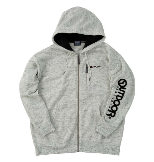 大きいサイズ メンズ OUTDOOR PRODUCTS 裏起毛 フルジップ パーカー ホワイト流杢 1258-5314-1 3L 4L 5..