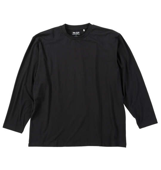 大きいサイズ メンズ Mc.S.P オーガニックコットン クルーネック 長袖 Tシャツ ブラック 1278-5370-2 3L 4L 5L 6L 7L 8L