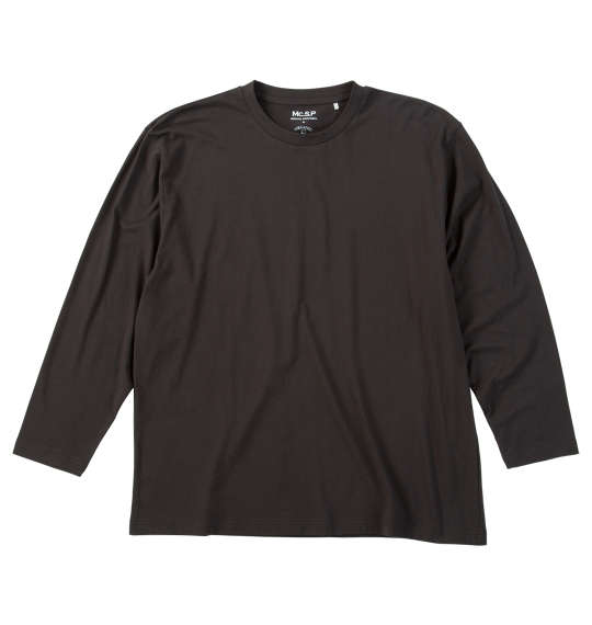 大きいサイズ メンズ Mc.S.P オーガニックコットン クルーネック 長袖 Tシャツ ブラウン 1278-5370-3 3L 4L 5L 6L 7L 8L