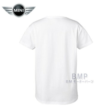 【店内全品300円オフクーポン】BMW MINI 純正 ワードマークTシャツ ホワイト アクア レディース