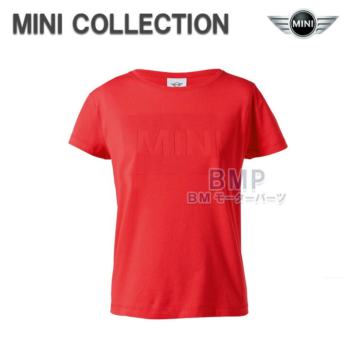 BMW MINI 純正 MINI COLLECTION ワードマーク Tシャツ コーラルレッド レディース コレクション