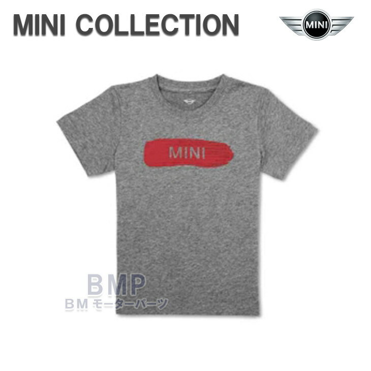 BMW MINI 純正 MINI COLLECTION ワードマーク Tシャツ グレー コーラルレッド キッズ コレクション