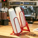 アイアンカップ&リード2段ディスペンサー(レッド) カフェ グッズ テイクアウト キッチン収納 使い捨て カップ収納 コップ収納 コーヒー プラカップ クリアカップ カフェ 炭酸 ドリンク 紙カップ 紙コップ 【テイクアウト・グッズ】