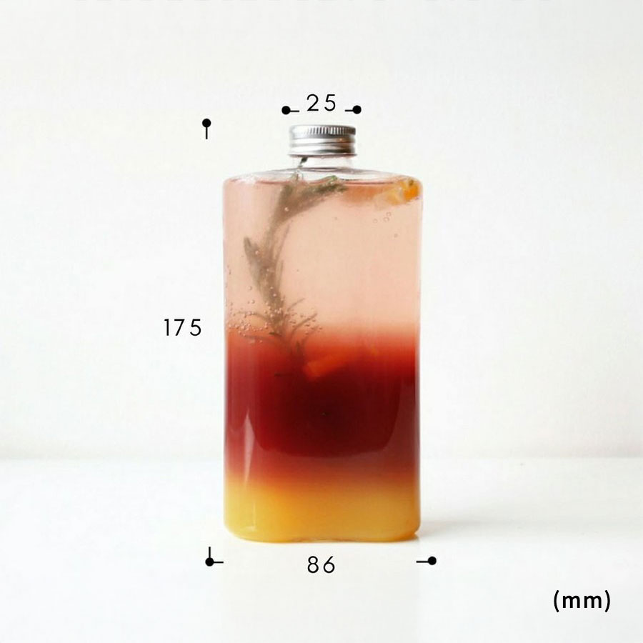 ドリンクボトル おしゃれ 可愛い テイクアウト 460ml 透明 トールフラット フタ付き 100個 タピオカ ボトル ドリンク プラカップ クリアカップ 飲み物 タピオカドリンク クリアボトル プラボトル PETボトル(プラカップ・紙コップ) 3