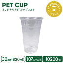 【オリジナル印刷カップ】 107mm口径 30オンス オリジナルPETカップ 10200個