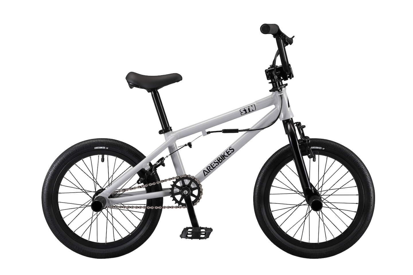 2020年モデルARESBIKES-STN/マットブラック/軽量アルミ製!16インチBMX/アーレスエスティ-エヌBMX完成車フラットランド子供用キッズBMXストライダmdash;等からのレベルアップに!フリーコースターハブ装備