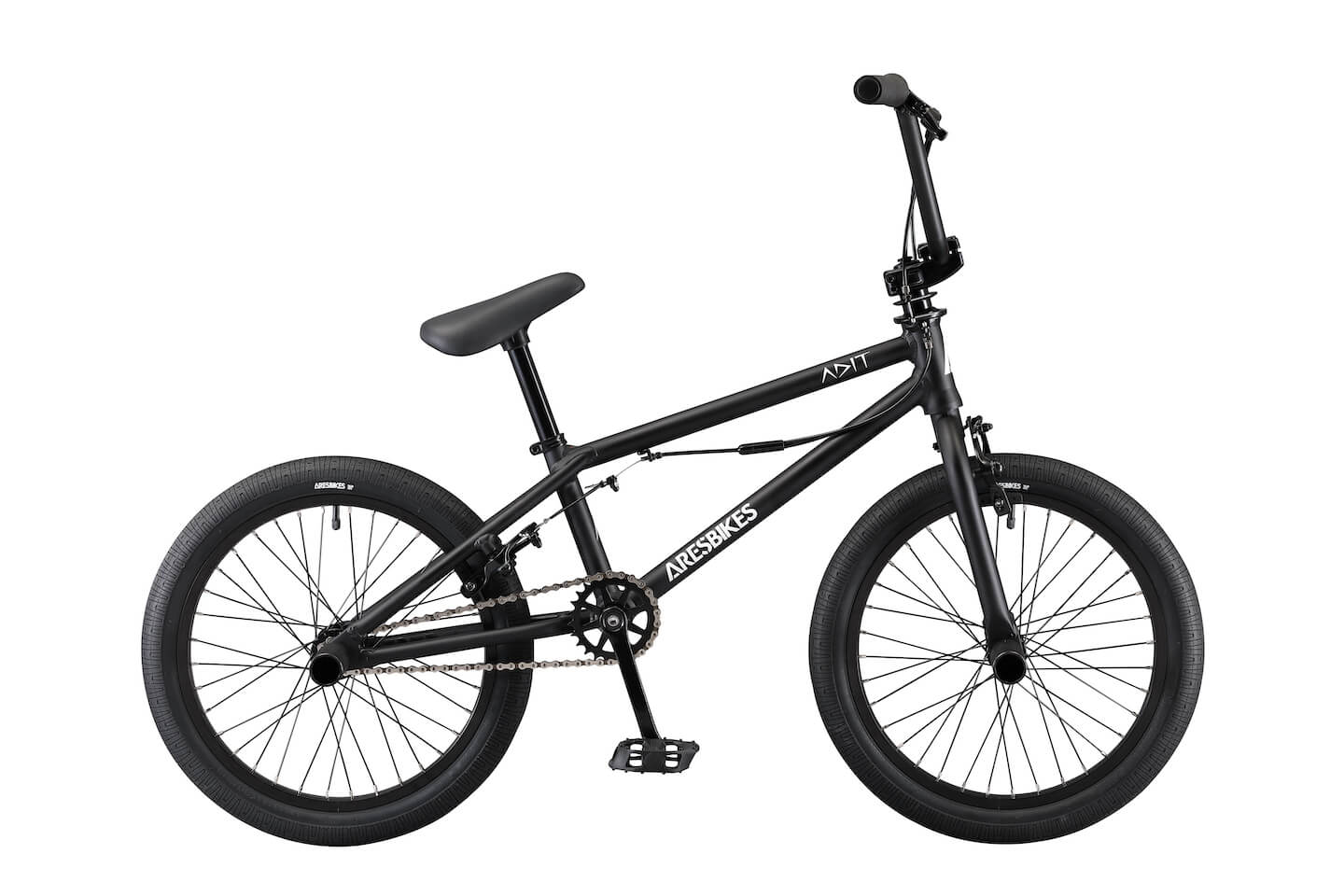 楽天BMXDEPO2022年継続モデル ARESBIKES - ADIT-AL / matblack マットブラック / 18インチBMX アルミフレーム / アーレス エディット BMX 完成車 フラットランド 子供用 キッズBMX 小学生〜小柄な女性に！