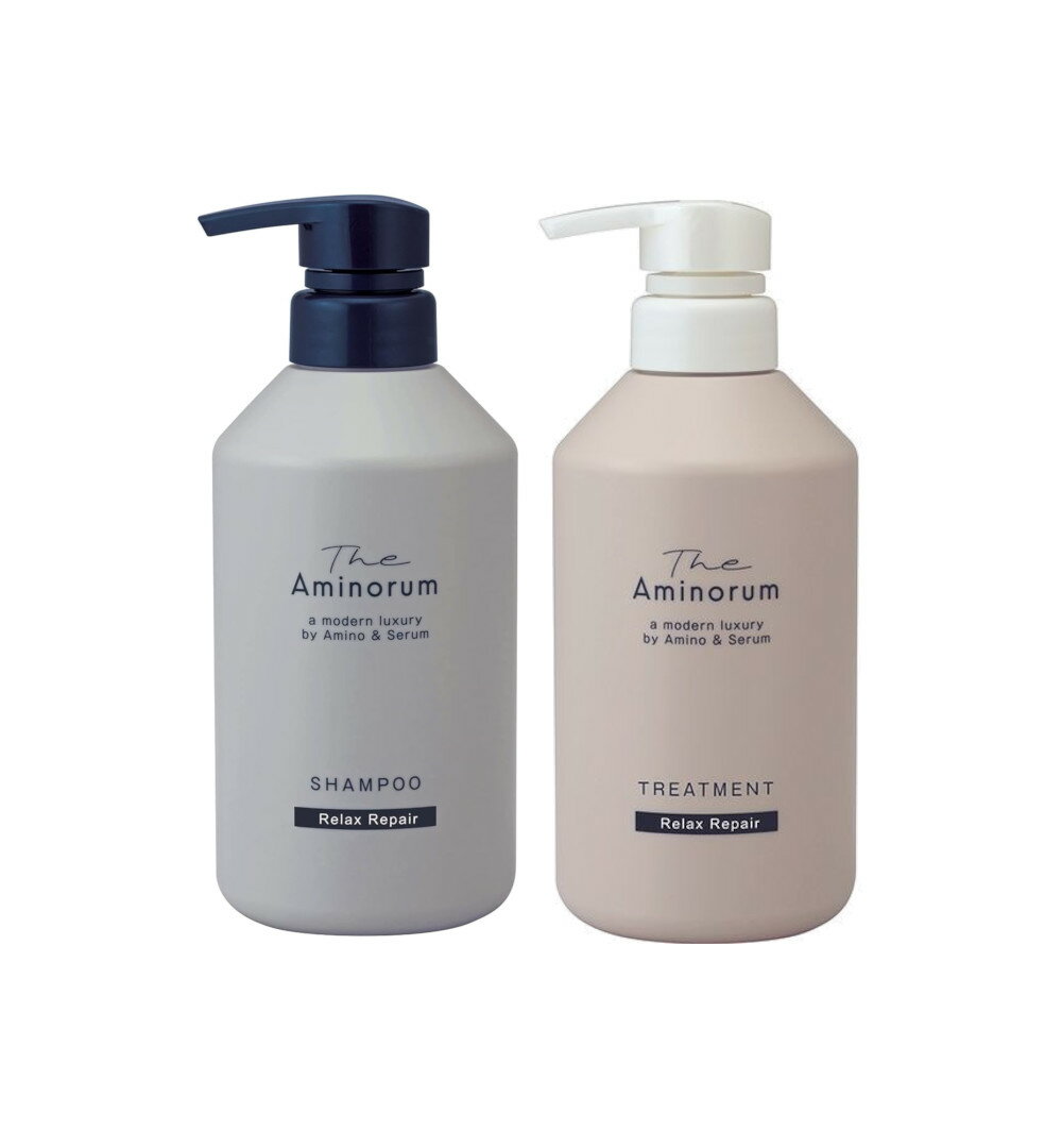 熊野油脂 ジ・アミノラム シャンプー 本体 400ml+トリートメント本体 400ml 各1本ずつ【2種各1ずつ 計2..