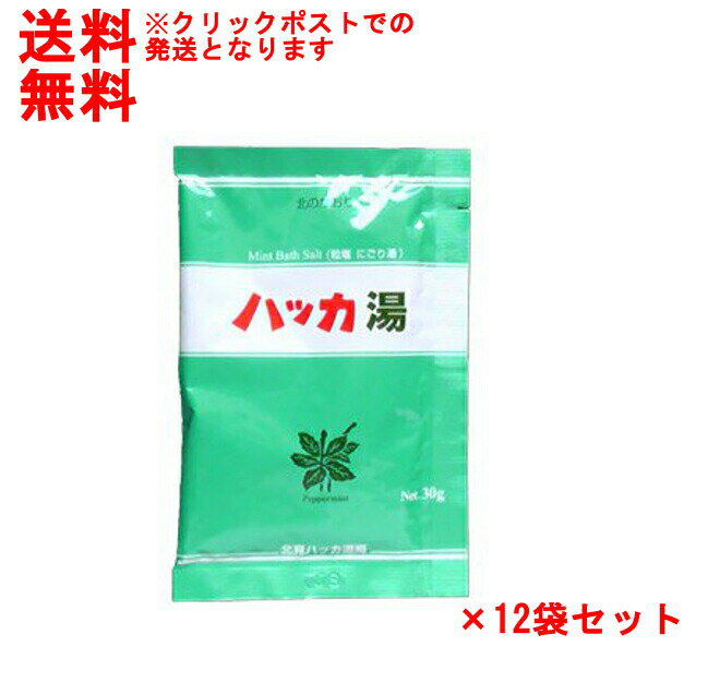 【送料無料】北見ハッカ通商 入浴剤　ハッカ湯 30g　分包 12袋セット【薄荷】【お風呂】【メンソール】【ネコポス】