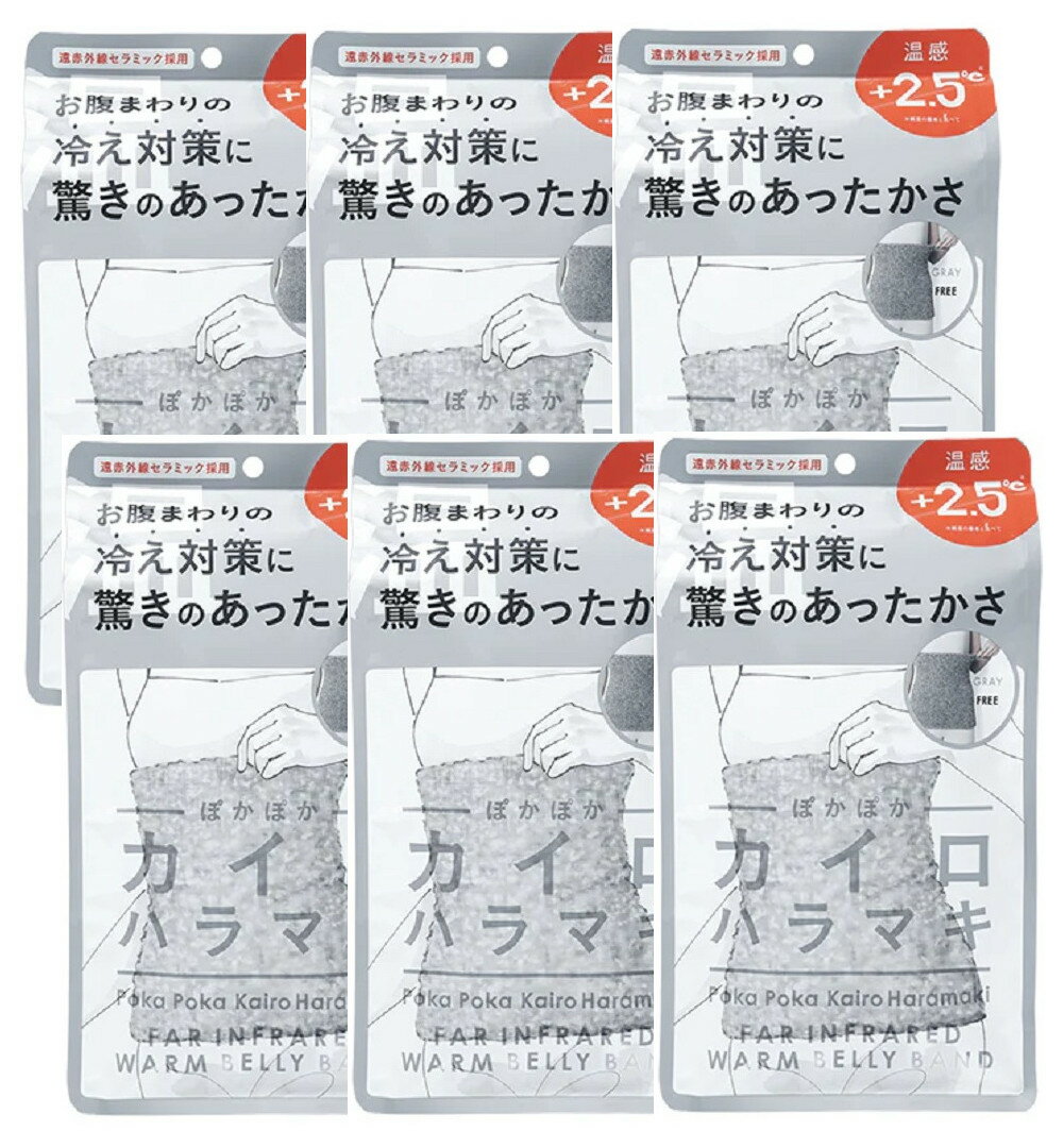 ぽかぽかカイロハラマキ 02 GRAY×6【6個セット】送料無料 腹巻 はらまき おなか 冷え もこもこ あったか