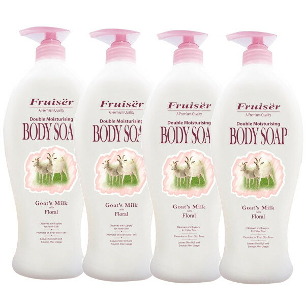 フルッセル ダブルモイスチャーボディソープ フローラル 1000mL×4【4個セット】送料無料　岡インターナショナル ゴートミルク