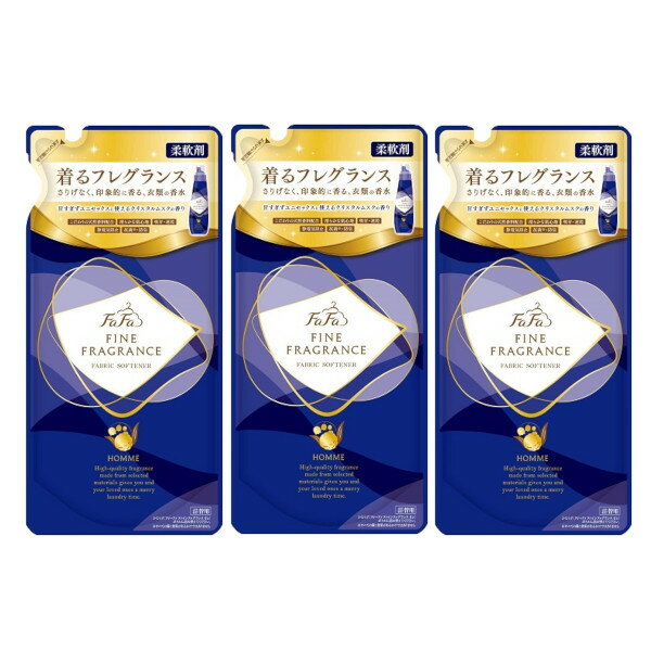 ファーファ ファインフレグランス 濃縮柔軟剤 オム 香水調クリスタルムスクの香り 詰替用 500ml ×3【3個セット】柔軟剤 在庫処分 セール 激安