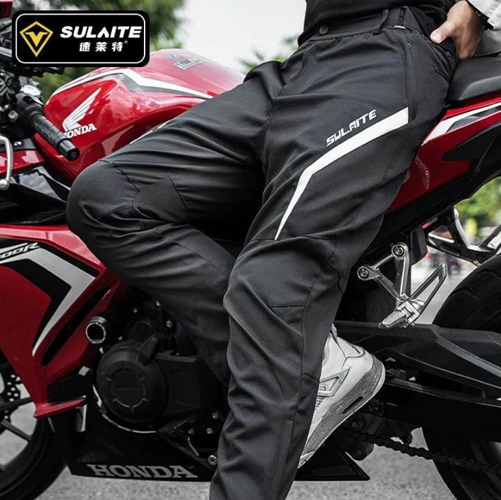 樂天商城 - バイクパンツ メッシュ 夏 プロテクター メンズ シンプル 黒色 ロングパンツ ライティングパンツ ベーシック ロングパンツ 通気 耐久性 春夏秋