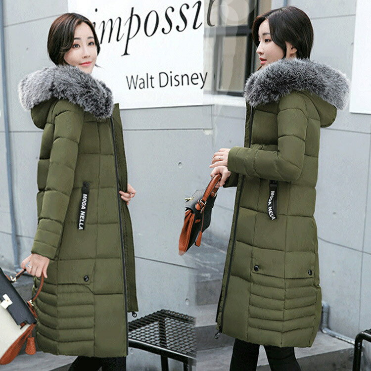 乐天商城 - ダウンジャケット レディース フード付き ロングコート ダウン アウター 冬服 ピッタリ 防風防寒　L~4XL