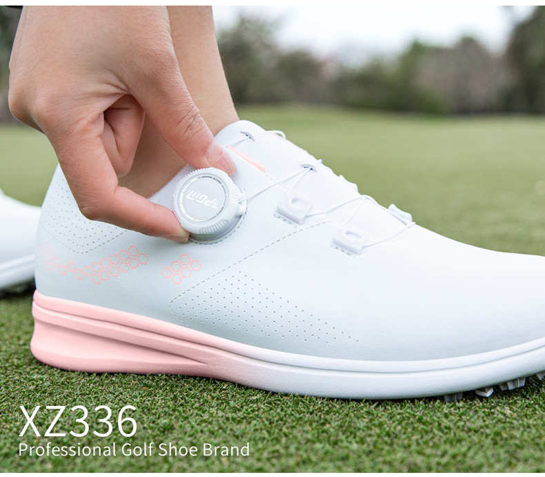 ゴルフシューズ レディース 春夏秋 桜色 スパイクレス ボア ダイヤル式 BOA 22.5-25CM ゴルフスニーカ..