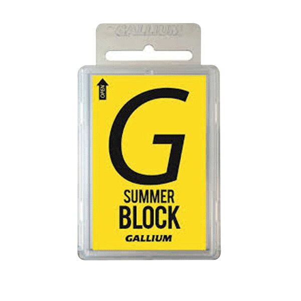 メーカー希望小売価格はメーカーカタログに基づいて掲載しています ガリウム　ワックスSW2148/SUMMER Block〔100g〕内容：100gサマーゲレンデ(プラスチック製人工芝・マット)＆サマージャンプ専用WAX硬く、粘性の高いパラフィンワックスです。「ホットワクシング専用」サマーゲレンデ用WAXが性能アップして新登場!!・通常のプラスチック製人工芝（ブラシ）を用いたサマーゲレンデ用ワックス・アイロンを使って塗布（ホットワクシング）し、スクレーパーで剥がさずにそのまま滑走OK。[プラスノー] SIZE:100g■特徴固形ワックス