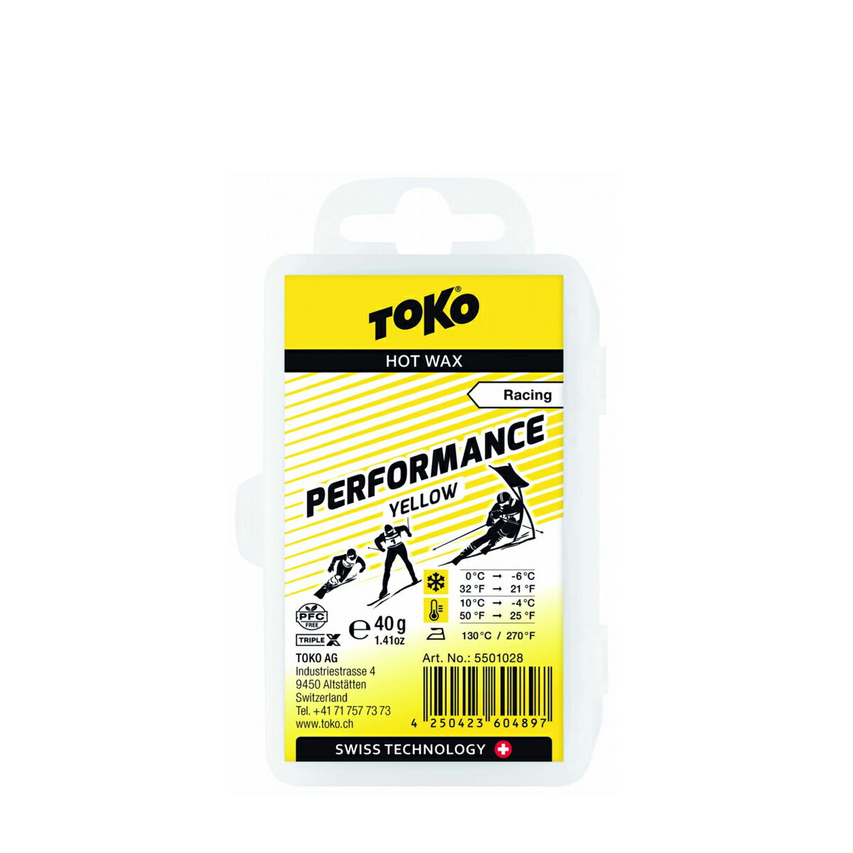TOKO トコ ワックス 2024 Racing Performance イエロー 40g 5501028【PFC FREE】 固形 スノボ スノーボード