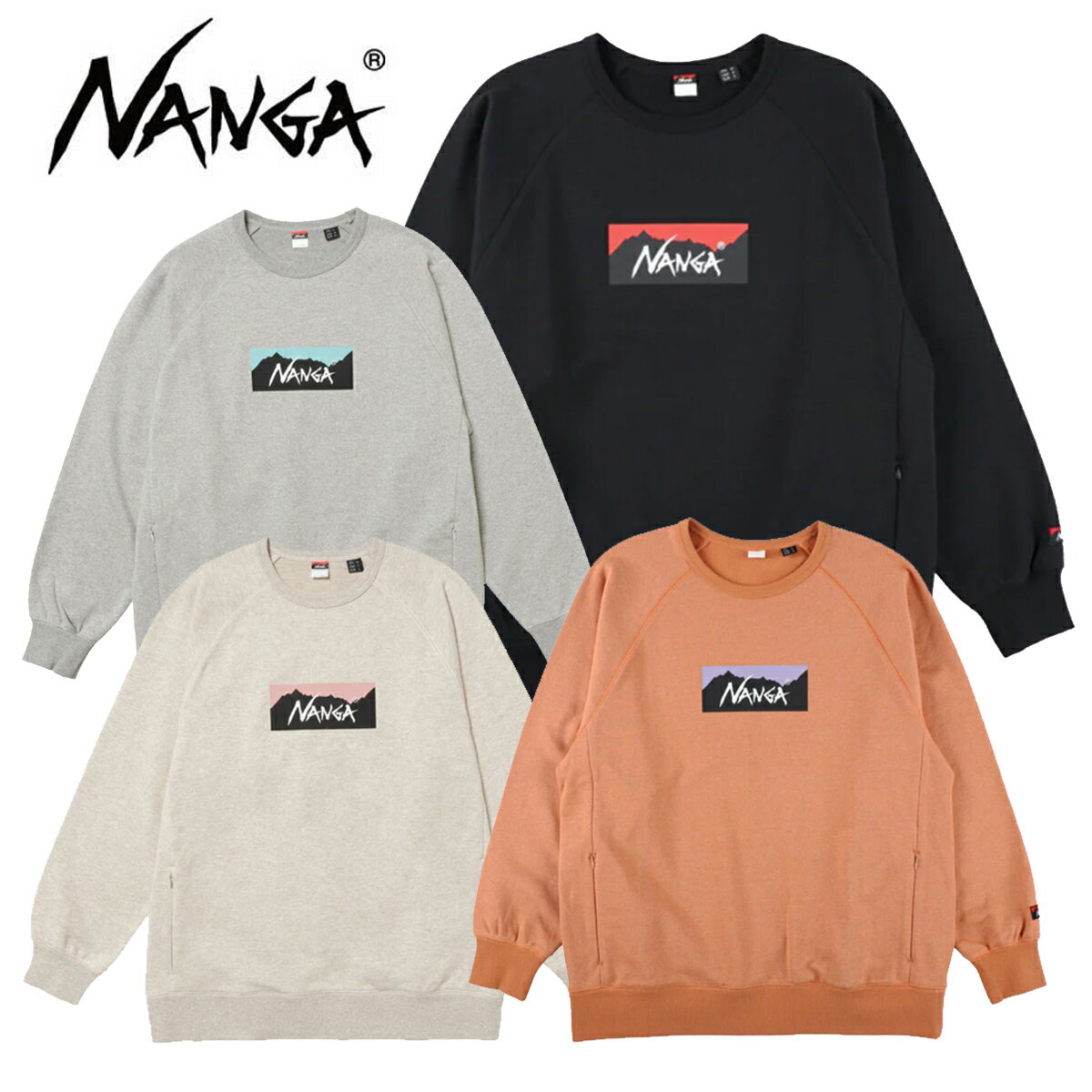 NANGA ナンガ スノボ スノーボード スウェット メンズ＜2026＞NW2441-1F001 / ECO HYBRID BOX LOGO SWEATSHIRT