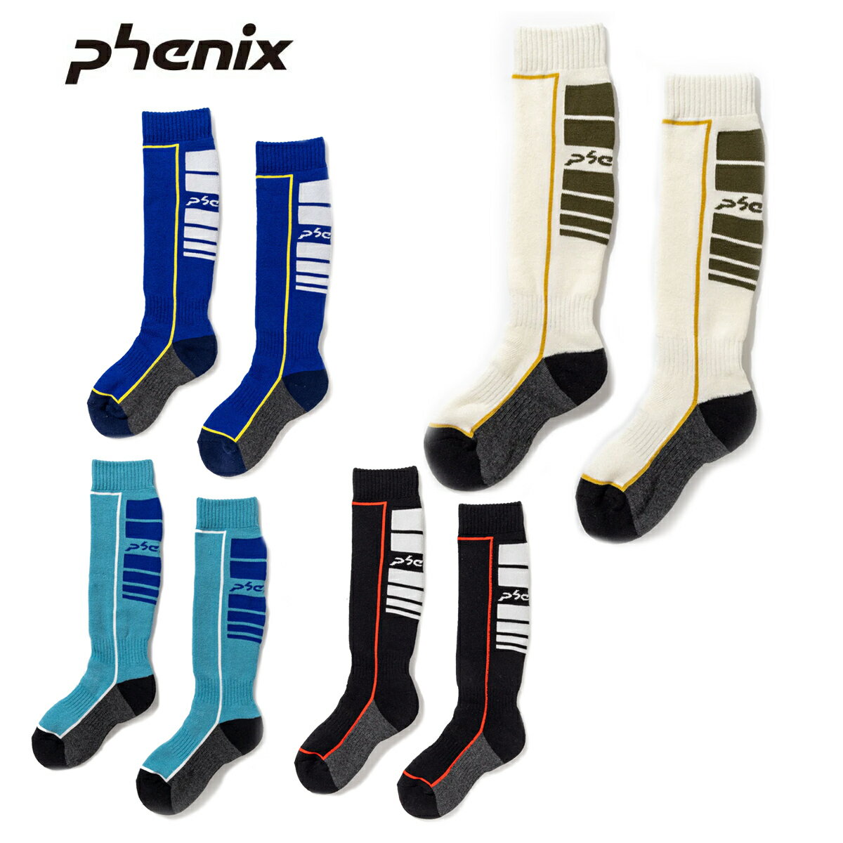 乐天商城 - PHENIX フェニックス スノボ スノーボードソックス キッズ ジュニア＜2026＞Bottom Color Block Ski Socks / ESB25SO82 スーパーセール