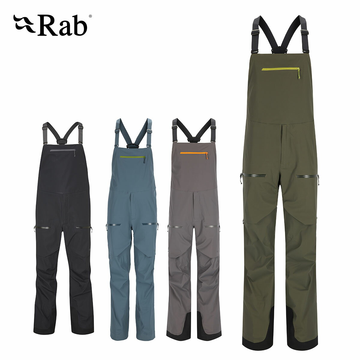 Rab ラブ スノボウェア パンツ■QWH-47Khroma Kinetic Bibクローマ キネティック ビブ最もソフトなハードシェルスキーマウンテニアリングパンツで、保護性の高いビブデザインです。通気性、軽量性、防水性に優れ、テクニカルな登攀のための優れたストレッチ性を備えています。スキーブーツに合わせたフィット感、ドロップシート、巧みなベンチレーションを備えています。素材生地：20デニール Proflex(TM) ストレッチナイロン 3レイヤーフロロカーボンフリーDWR HH: 20,000mmMVTR: 25,000 g/m2/24 hrs表面ナイロン90％　ポリウレタン10％裏面ポリエステル100％特徴快適性を追求したMatrix(TM) ストレッチ二重織ナイロンバック付きロング丈ビブYKK(R) AquaGuard(R) フロントジップスキー専用ポケット（4つの外部ポケット；2つの腿ポケット、1つの後部ポケット、1つのビブポケット）大腿部の2ウェイYKK(R) ジップベンチレーション使い勝手の良いドロップシート機能動きやすさを考慮した膝のアーティキュレーション伸縮性のある内部スノーゲイター補強されたクランポンパッチと下部裾重量：675g(Mサイズ)COLORArmyBlackOrionBlueGrapheneSIZEUKサイズS(JPNサイズM)UKサイズM(JPNサイズL)※メーカー企画書の情報で商品登録を行っております。予告なしに商品名と仕様変更される場合がございます。