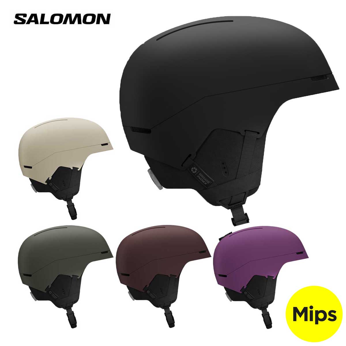サロモン SALOMON スノボヘルメット■BRIGADE INDEX MIPS / ブリゲード インデックス ミップスカラー■Black/L47922400■Rainy Day/L47922600■Ice Flow/L47923000■Castor Gray/L45399700■Huckleberry/L45399800■Pansy/L45399900サイズ・S,M,L・485 g・Shell：Injected PP・Safety：Mips | EPP4D・Fit：Custom Dial 360/MaxFit/Oval fit・Ventilation：Airflow concept・Other features：Integrated goggle/retainer/Fully recyclable業界初の完全にリサイクル可能なスキー・スノーボード用ヘルメット再生を主眼に開発されたブリゲードインデックスは、完全にリサイクル可能な初のスキー、スノーボード用ヘルメットです。少なくとも96％の素材が同じ由来の物質から作られており、最高レベルの安全性を備えながら、使用後は完全にリサイクル可能です。リサイクルは大きな効果をもたらします。何も失わずに、多くのものが得られるのです。※メーカー企画書の情報で商品登録を行っております。予告なしに商品名と仕様変更される場合がございます。