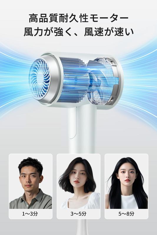 CONFU ドライヤー 1200W 折り畳み式 ヘアドライヤー大風量 速乾 3段階調節 静音 マ...