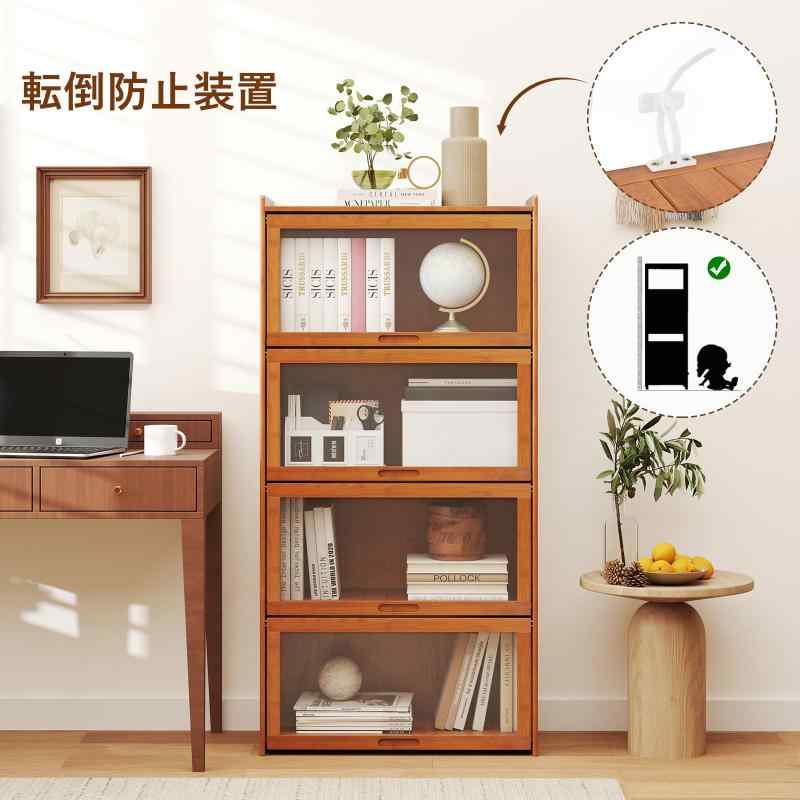 Goplus 収納棚 収納ラック 4段式 本棚 竹製 ディスプレイラック 耐荷重20kg/段 おしゃれ 収納 棚 シェルフ ラック boardermkt-10005316 ボーダーマーケット サンプル画像3