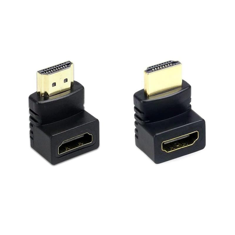 HDMI変換アダプタ コネクタ L型 90度+270度 2個セット HDMIオスtoメス HDMI 中継 接続 延長 アダプタ 向き変更ミニプラグ【セット内容】90度変換アダプタ×1、270度変換アダプタ×1。「上向き/下向き」2種類のニーズを満足できます。【自由な接続をサポート】90度および270度の2種類の変換アダプタをセットにしたことで、狭い場所や曲がりにくい場所でも接続がしやすく、さまざまな接続環境に対応可能です。【優れた耐久性】金メッキ加工された接続端子が、信号の劣化を防ぎ、高画質・高音質の伝送を実現。外装にはPVC素材を使用し、環境にやさしくて、耐久性に優れます。【コンパクトサイズ】小さく軽量で、持ち運びに便利なため、旅行先や出張先でも手軽に接続可能。HDMI対応デバイスであればどこでも活用できます。【幅広い互換性】HDMIポートを使用して、デジタルカメラ、携帯電話、パソコンや他のデバイスとの互換性があります。3D対応(1080pフルHD可)
