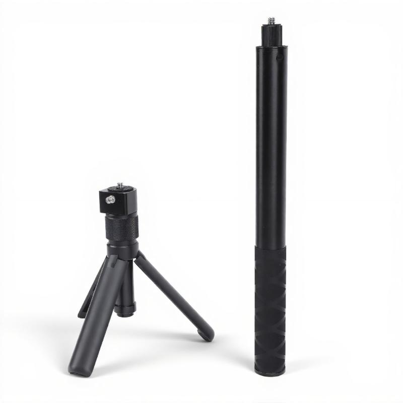Selfie Stick for for X4/ X3/ ONE X2/ ONE X/ONE RS、拡張範囲 28‑120cm、 Selfie Stick 三脚対応モデル: 目に見えない自撮り棒と三脚は 360 度のバレットタイム写真用に設計されているため、X4 X3 for ONE X2 for ONE X for ONE RS などのスポーツカメラで素晴らしい写真を撮ることができます。目に見えない自撮り棒: 自撮り棒は 120 cm まで伸び、28 cm まで縮みます。対応する三脚は長さ 17.5 cm インチで、高さ 15.5 cm まで開くことができます。多用途で持ち運びに便利です。持ち運びが簡単：目に見えない自撮り棒と三脚はコンパクトで保管しやすいため、持ち運びに便利です。旅行や外出先での持ち運びに便利です。実用的なツール: 風景、スポーツイベント、家族の瞬間を撮影する場合でも、この自撮り棒と三脚は、使用するたびに新しい革新的な可能性を探求できる不可欠なツールです。プレミアム素材：目に見えない自撮り棒は頑丈なアルミニウム合金とABS素材で作られており、滑り止めグリップが安全で快適なグリップを実現します。さらに、三脚の底部には滑り止めのデザインが施されており、撮影時にデバイスを安定させます。