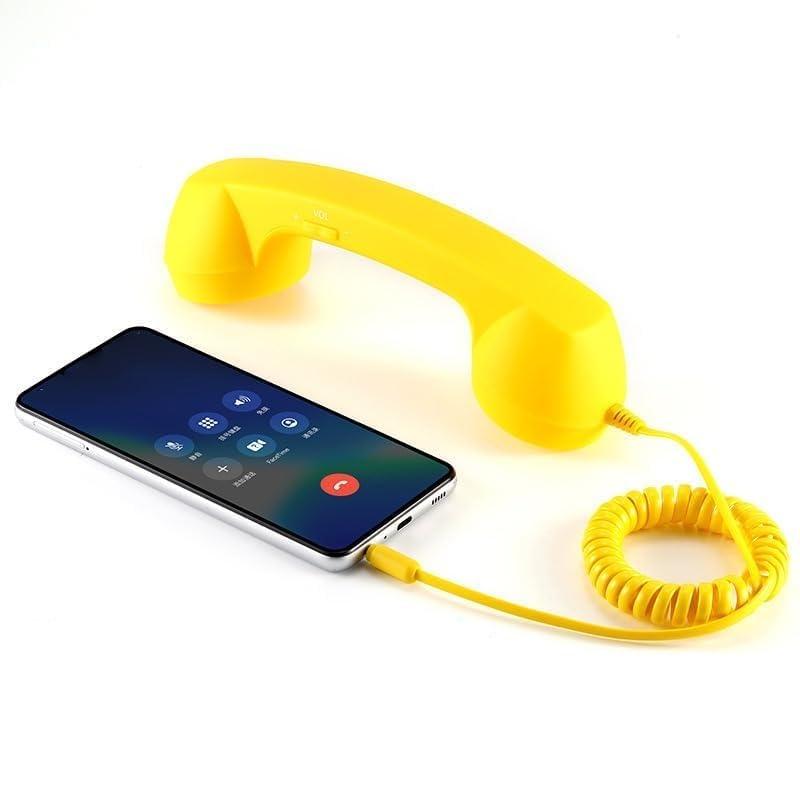 Parishop スマホ 受話器 3.5mm対応 レトロ電話 携帯電話用調整可能トーン ユニバーサル通話時の雑音を効果的に低減し、クリアな音声で快適な会話を実現します。電話の受話器としての基本性能を高め、通話の質を向上させます。携帯電話からの電磁波放射を吸収し、身体への影響を軽減する設計で、して長時間使用できます。調整可能なトーン機能も搭載しています。多機種対応の3.5mmジャック：スマートフォンやタブレット、パソコンなど幅広いデバイスに対応し、汎用性の高いアクセサリーです。素材:ABS樹脂. 超軽量 ,使い心地もよい、装着感が良好ですシンプルで洗練されたデザインにより、スマホを昔ながらの電話機のように変身させ、電話機能へのアクセスを楽しくします。インテリアとしても映える一品です。