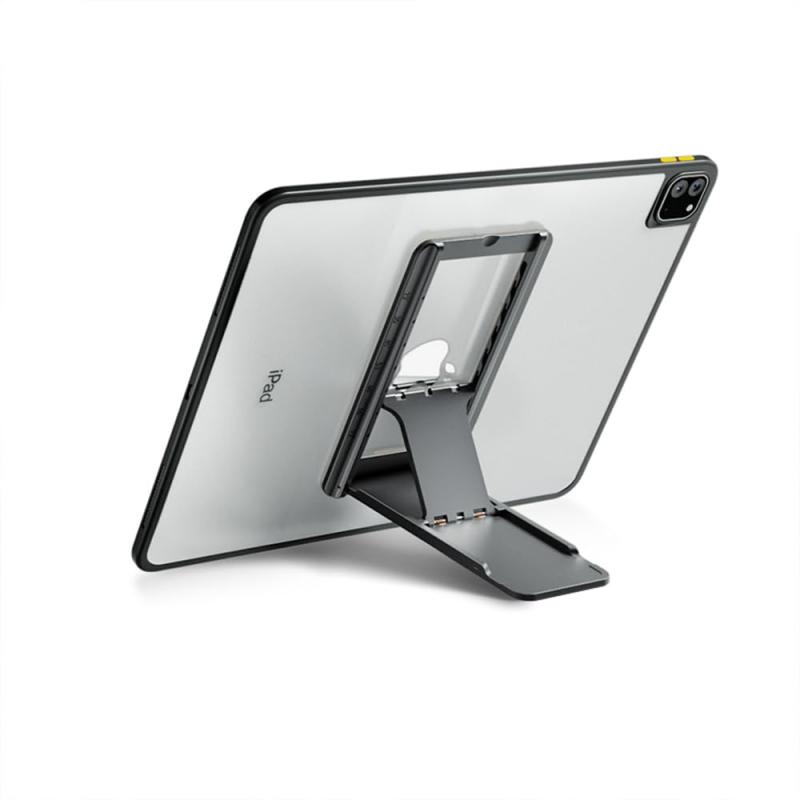 TABLET OUTSTANDING STAND タブレット スタンド 角度調整可能 超薄型 縦置き 横置き 2Way 貼り付け パッドスタンド マルチアングル ポータブルスタンド日常的な使用のための超軽量のミニマルなデザインのタブレット用スタンドです。【利便性】ワンタッチで簡単に折りたたむことができる半自動式スプリング付タイプで、タブレットの収納や持ち運びが簡単です。【幅広い角度調整】人間工学的で最も快適な視線をご提供するための7つの角度でお客様の状況に合わせた角度調整ができます。【滑り止めシリコン】滑り止めシリコンパッドを使用して、タブレットを縦、横の方向どちらでも立てることができます。【NOTICE】この商品はタブレットケースに貼り付けて使用する構造の商品で、必ずタブレットケースに貼り付けてご使用ください。画面サイズが8 "-13"のすべてのタブレットに使用することができます。ケースの素材によっては、接着性能に影響を与える場合があります。 最良の結果を得るために、変形したケース、革や特殊なコーティングが施されたケースへの使用はお勧めしません。