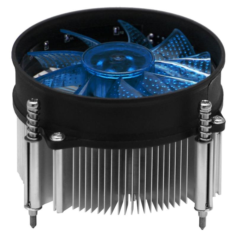 アイネックス LGA115x用 LED CPUクーラー CC-06BIntel LGA1150／1151／1155／1156／1200用TDP: ≦95W、ヒートシンク: アルミニウム製 (ベース部銅コア)搭載ファン： 回転数: 900±300～2200rpm±10%、最大風量: 45CFM、ノイズレベル: 20dB(A)、定格入力: DC12V 2.16W、サイズ: 96×96×25mm、スリーブベアリング、PWM 4ピンコネクタタイプ、ケーブル長: 約25cm、LED: ブルーサイズ: W96×D96×H62mm付属品: バックプレート、熱伝導グリス