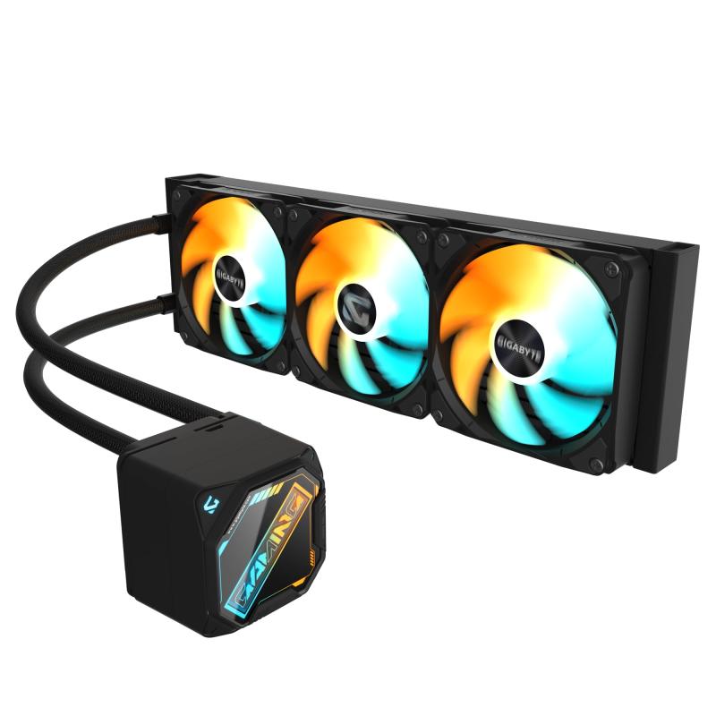 GP-GIGABYTE GME 360 簡易水冷 CPUクーラー✅テフロンチューブにより冷却剤の蒸発を抑制✅着脱可能な水枕部トップカバー✅ファンのデイジー・チェーン接続可能