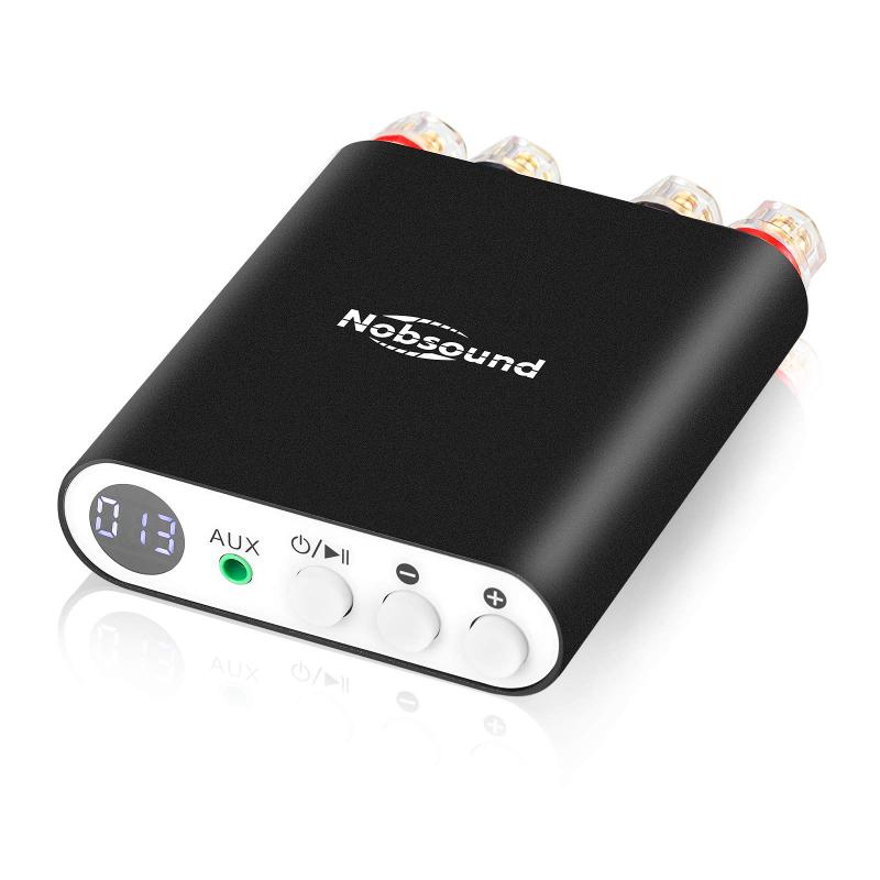 2020 Nobsound NS-01G Pro パワーアンプ bluetooth 5.0 100W アンプ スピーカー HiFi オーディオ 電源付き50Wx2大出力アンプで臨場感のあるれる演出を直にご堪能頂けます特に映画マニアの方々にとっては数々の類似商品からこれは決して見逃せない一台です。本体はアルミ合金の外殻、美しくて簡潔なデザインと軽量型のミニスタイル、より純粋な音が出力されます。また、弊社はより安値と高品質の製品提供を目指しており、当製品はコスパに誇った一台です。本製品は高性能のコンポーネントを採用します。Bluetooth 5.0 のデバイスは安定に接続し、ステレオサウンドを実現できます。また、製品は品質において優れたチップを採用し、微細な音でもよく再現して、クリア音に聴くことができて、カスタマイズされた低ノイズ電流回路により、ノイズキャンセル技術で長時間の高品質音楽鑑賞をお楽しみ頂けます。製品は耐熱性の優れたチップを採用し、有效的に過負荷、短絡などというマイナス状況を最大限に抑えることに成功しました。特別に設計されたACアダプタは出荷前必ずや1つずつ詳しくチェックを入れ、検証するようにしていて、より安全で大きな駆動電流が達成されたことが判明されております。本製品はbluetoothスマホに接続できるだけでなく、オーディオケーブルで他の設備にも楽に接続できます。使用者は自由にお好みの方法を選ぶことが可能です。製品本体はアルミ合金製ですが、ととても軽くて、持ち運びはとても便利です。
