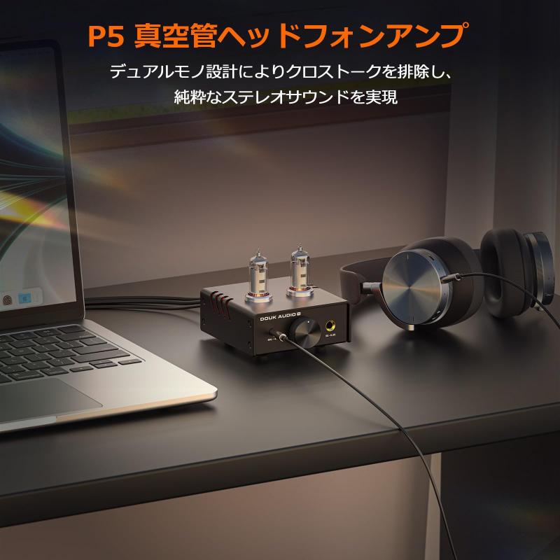 Nobsound P5 HIFI真空管 ヘッドフォンアンプ： デュアルモノラル設計 4.4mm&6.35mm出力 200V高電圧駆動 真空管/オペアンプ交換可能 低ジッター オーディオマニア向け boardermkt-10014362 ボーダーマーケット サンプル画像3