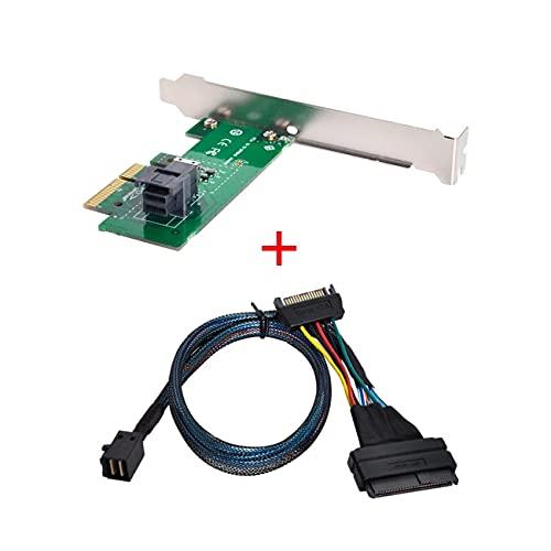 ボーダーマーケットのCablecc PCI-E 3.04.0からSFF-8643カードアダプタおよびメインボードSSD用のU.2U2 SFF-8639 NVME PCIeSSDケーブル｜アングル3