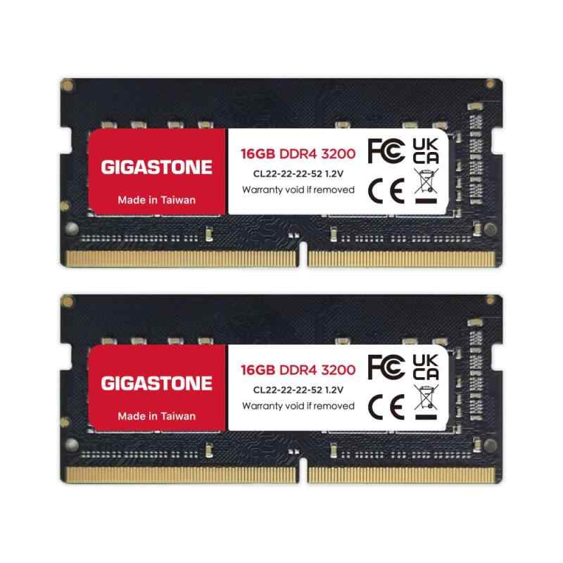【メモリ ノートパソコン専用 DDR4】GIGASTONE 16GBx2枚 (32GB Kit) DDR4 3200MHz (2933MHz or 2666MHz) PC4-25600 (PC4-23400/21300) CL22 1.2V SODIMM 260 ピン アンバッファード 非 ECC ノートパソコン用メモリモジュールア【容量】 16GBx2枚 (32GB Kit) SODIMM RAM メモリ ラップトップ、ノートブック、およびオールインワン (AIO) コンピューターと互換性があります【速度】PC速度(PC4-25600) DDR4 3200MHz【仕様】 ECCタイプ = Non-ECC、フォームファクター = Unbuffered SODIMM、CL=22、ピン数 = 260ピン、デュアル電圧 = 1.2V【互換性】 ラップトップ、ノートブック、ALL-IN-ONE コンピューターで一般的に見られる幅広いデバイスと互換性があり、複数のシステムで多用途に使用できます。