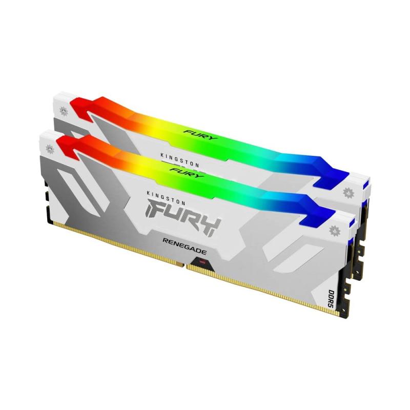 キングストン Kingston FURY デスクトップPC用 ホワイトメモリ DDR5 7200MT/秒 16GB×2枚 Renegade レネゲード RGB CL38 KF572C38RWAK2-32 RGB LED
