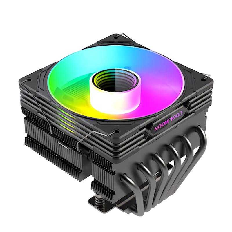 【スモールラボ】COOLMOON CPUクーラートップフロー空冷クーラー 120mm LED ARGB 5v 3pin LGA1700/1200/115X AMD:AM5/AM4ソケットに対応 4pin PWM ファン制御【優れた冷却性能】120mmの大型ファンと高密度アルミニウム製ヒートシンクにより、優れた放熱性能を発揮します。【静音設計】PWM制御対応の高品質ファンを採用し、ファン回転数を自動調整することで静粛性を実現しました。【幅広い互換性】LGA1700/1200/115X、AMD AM5/AM4ソケットに対応しており、最新のCPUにも適用可能です。【ARGBライティング】5V 3ピンARGBライティングを搭載し、ARGB対応のマザーボードやARGBコントローラーからお好みの照明パターンをカスタマイズできます。【簡単取り付け】IntelとAMDの両ソケットに対応する取り付けキットが付属しており、取り付けが簡単です。