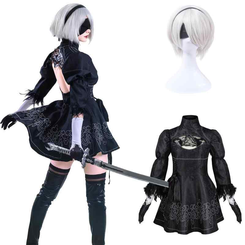 [NOKIJP] ニーア コスプレ ヨルハ二号B型 コスプレ衣装 ZZZ トゥービー 2B ナインエス 9S エートゥー A2 オートマタ 仮装 ハロウィン NieR:Automata ゲーム にーあおーとまた コスプレ衣装 コスチュー