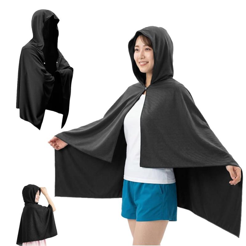 XVYUDVMI 冷感ポンチョ 冷感タオル 肌温度-15℃ 冷却ポンチョ クールタオル 接触冷感 暑さ対策 ひんやり 日焼け止め UVカット スポーツ アウトドア 通勤 通学 boardermkt-10060375 ボーダーマーケット パッケージ画像