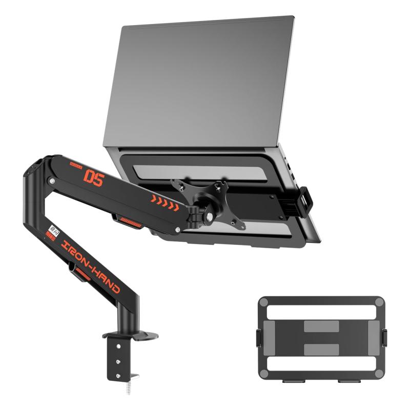 JINRAIKO ノートパソコン アーム デスクマウント 11.3-17.3インチ対応 ガススプリング式 ノートPC スタンド 耐荷重0-6kg VESA規格 360度回転 航空アルミニウム合金 クランプ/グロメット式 多関節 角 boardermkt-10034326 ボーダーマーケット パッケージ画像